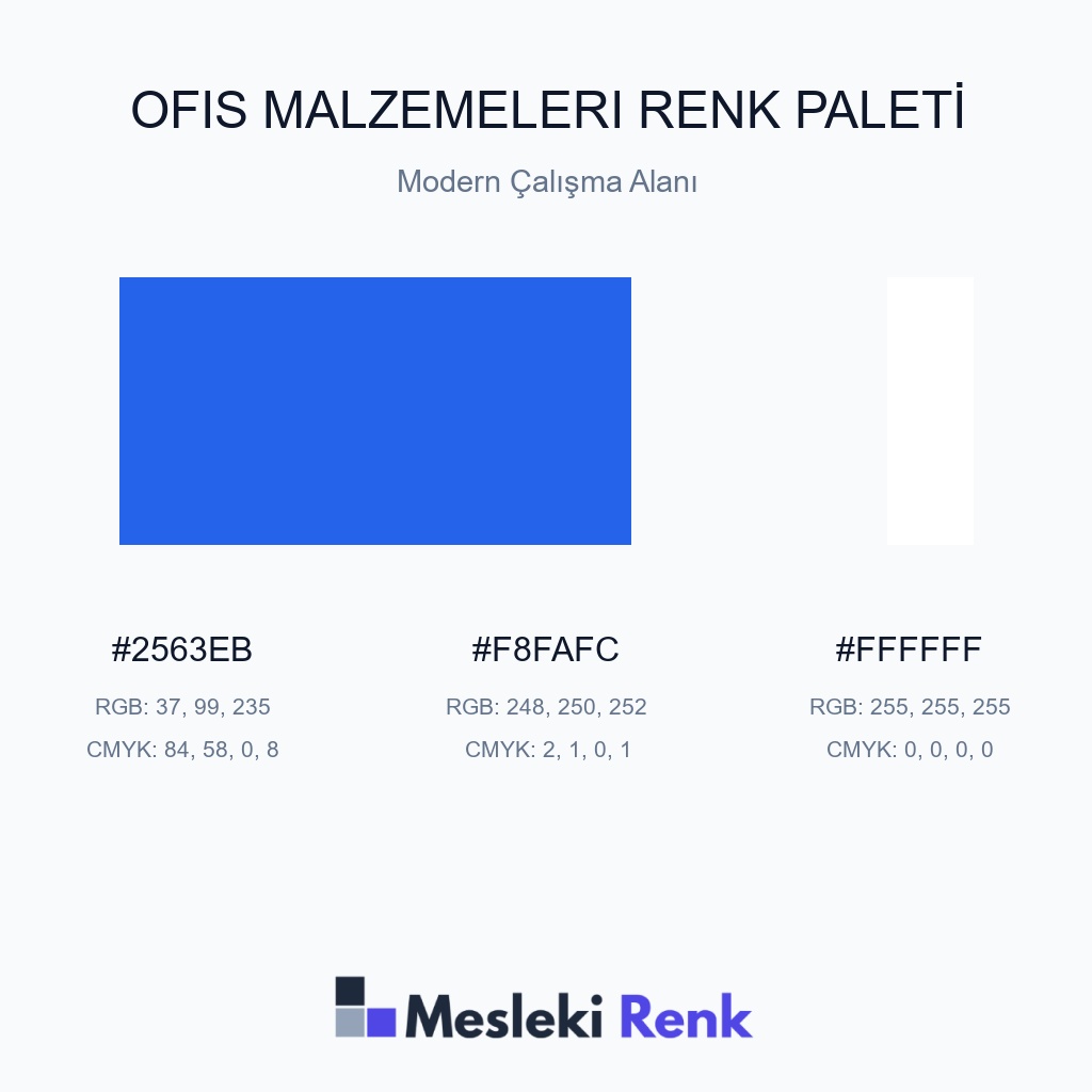 Ofis Malzemeleri Modern Çalışma Alanı Renk Paleti