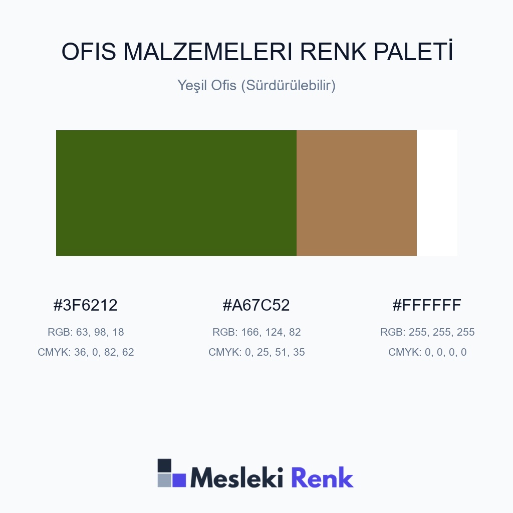 Ofis Malzemeleri Yeşil Ofis (Sürdürülebilir) Renk Paleti