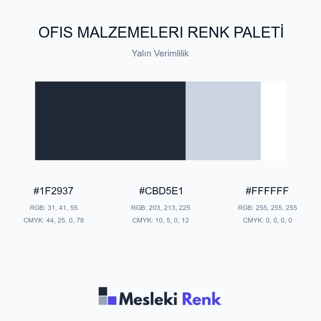Ofis Malzemeleri Yalın Verimlilik Renk Paleti