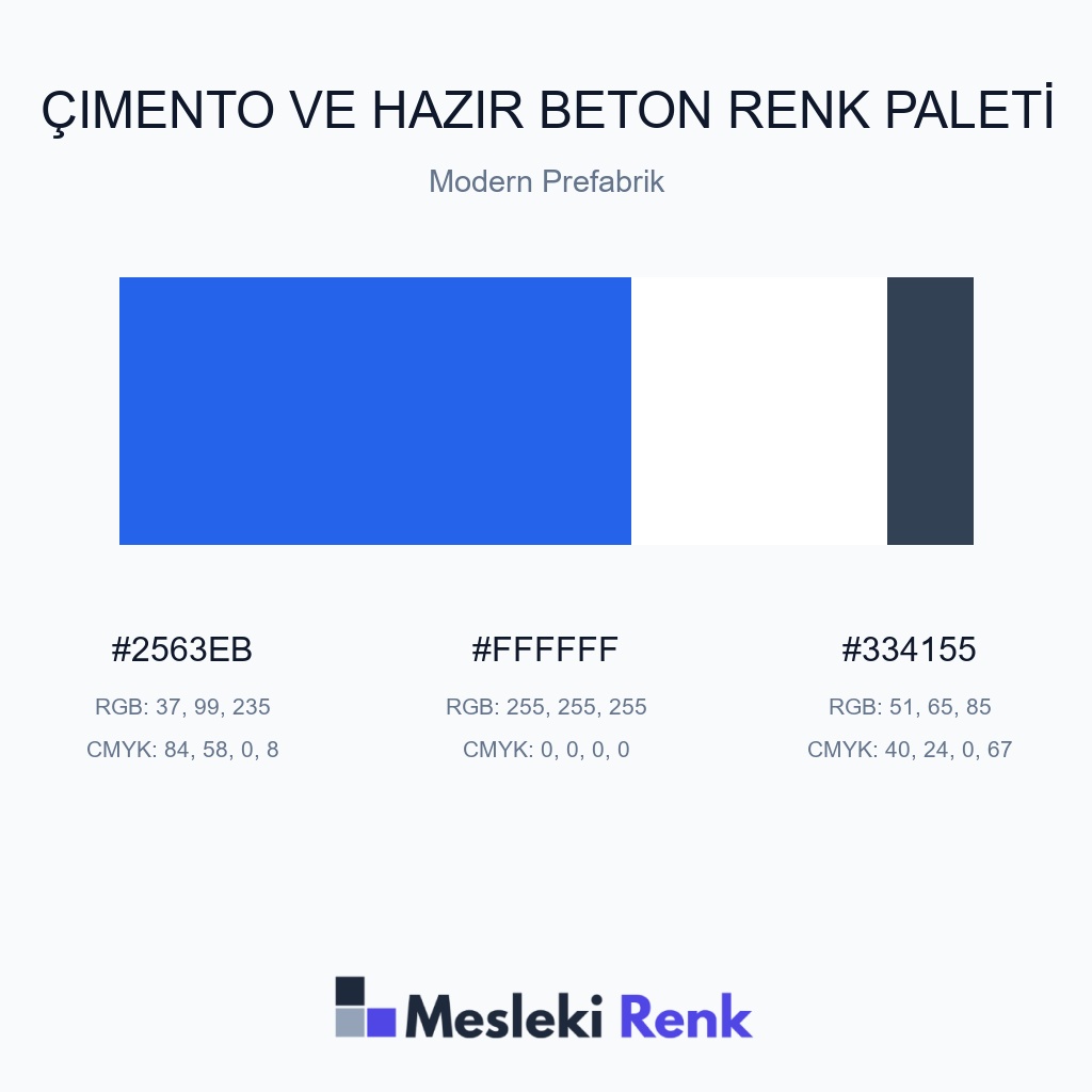 Çimento ve Hazır Beton Modern Prefabrik Renk Paleti