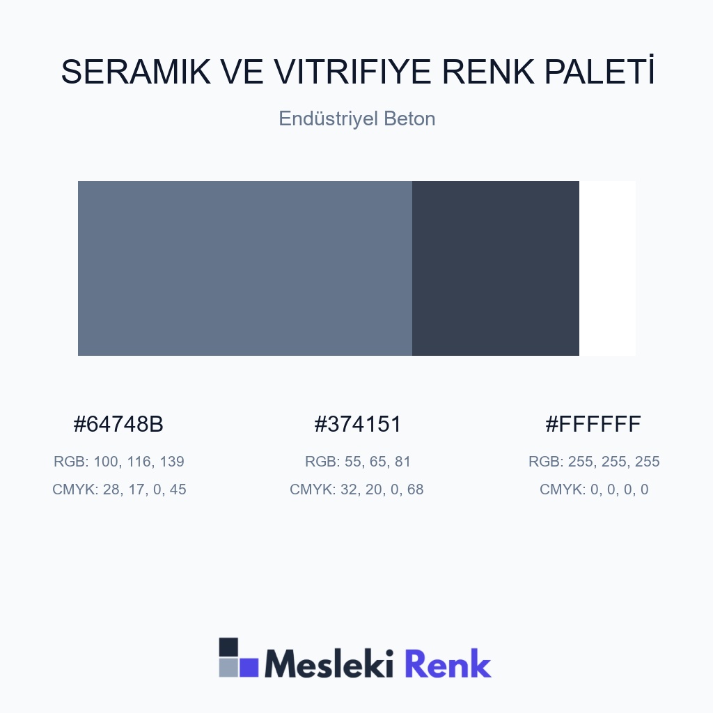 Seramik ve Vitrifiye Endüstriyel Beton Renk Paleti