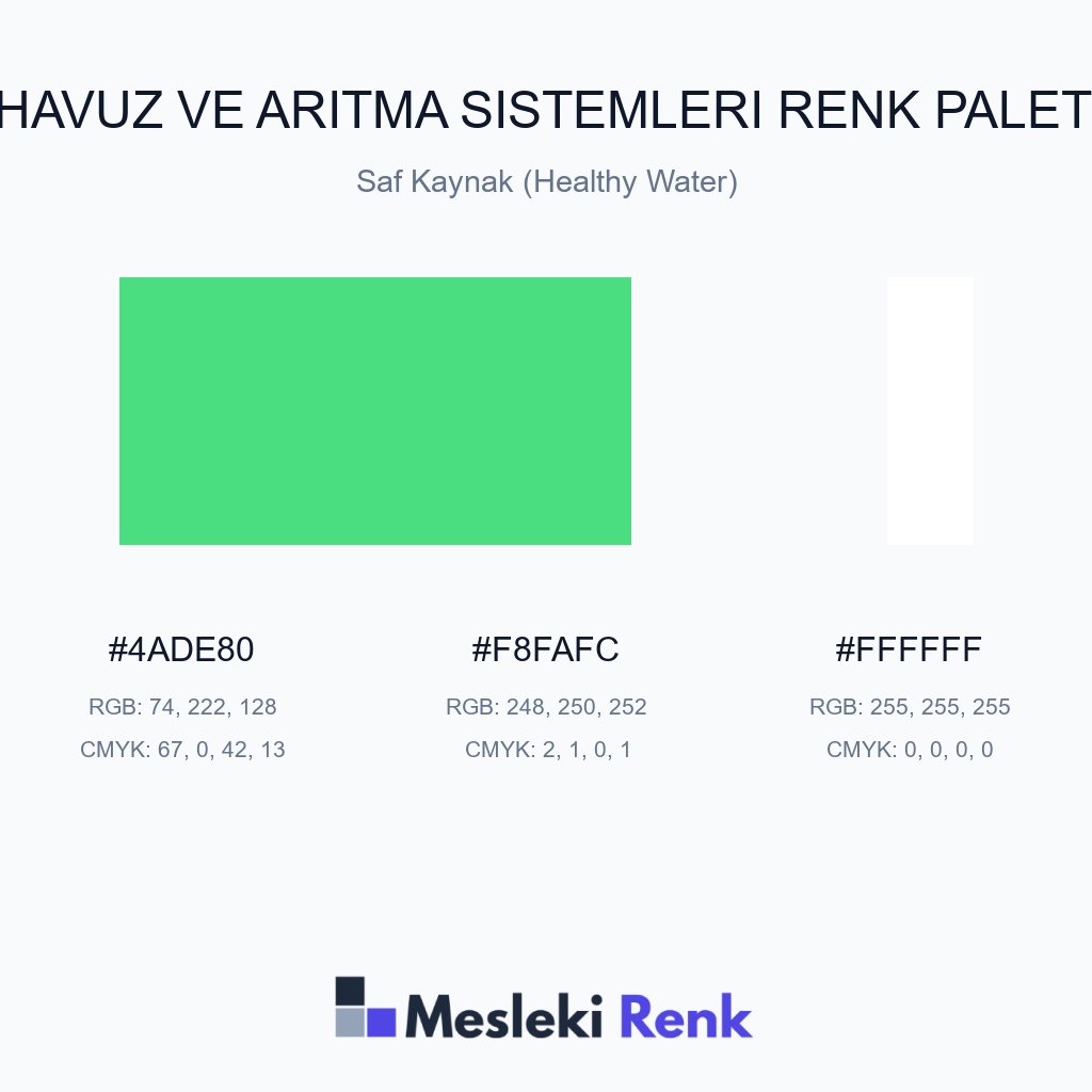 Havuz ve Arıtma Sistemleri Saf Kaynak (Healthy Water) Renk Paleti