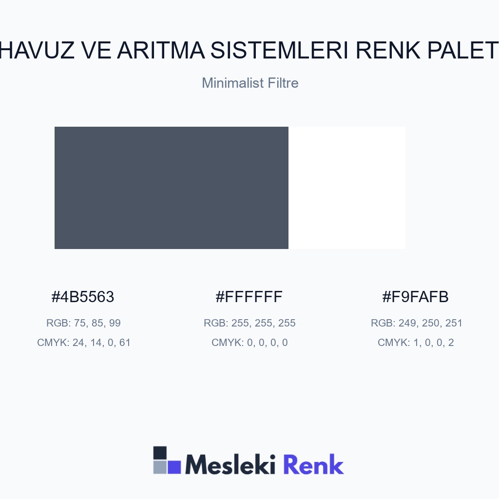 Havuz ve Arıtma Sistemleri Minimalist Filtre Renk Paleti