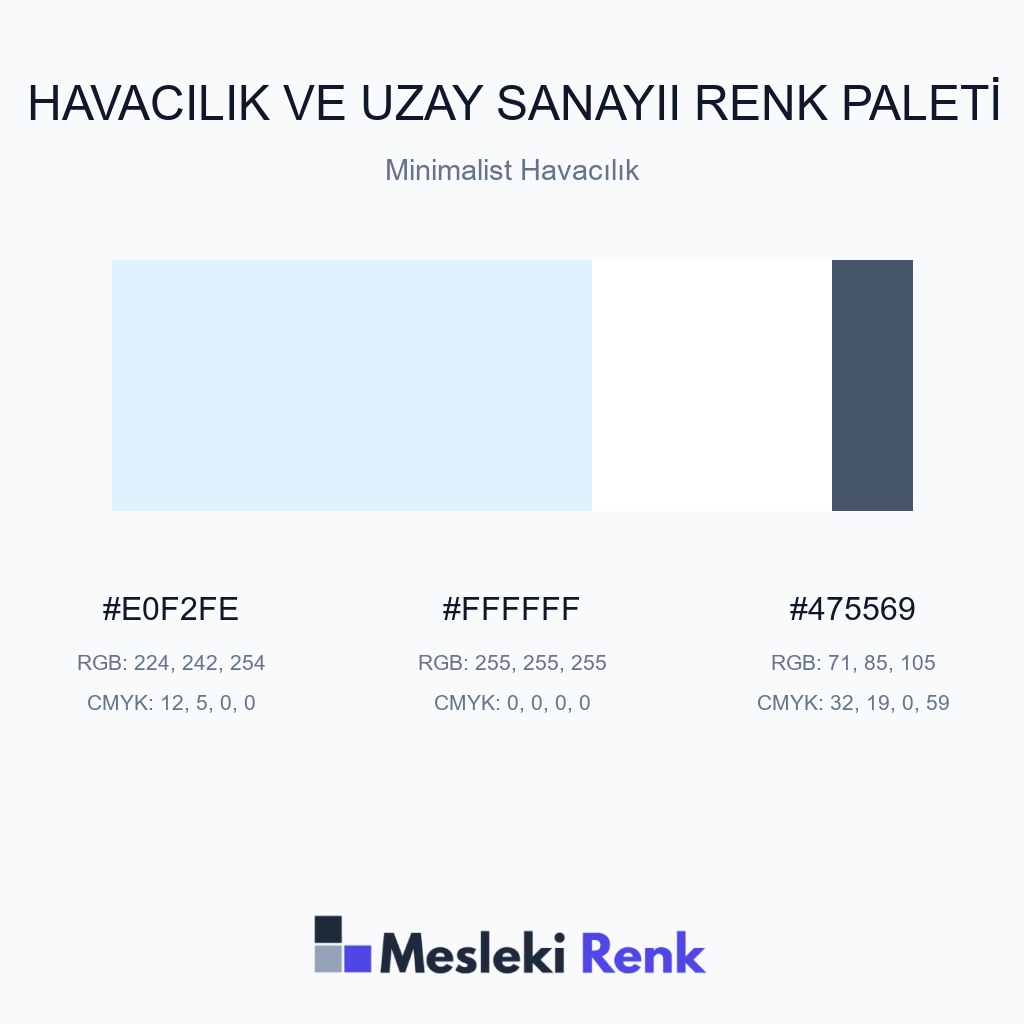 Havacılık ve Uzay Sanayii Minimalist Havacılık Renk Paleti