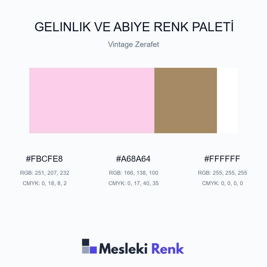 Gelinlik ve Abiye Vintage Zerafet Renk Paleti