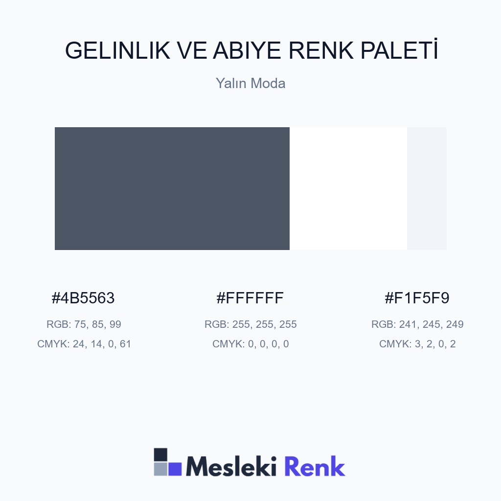 Gelinlik ve Abiye Yalın Moda Renk Paleti