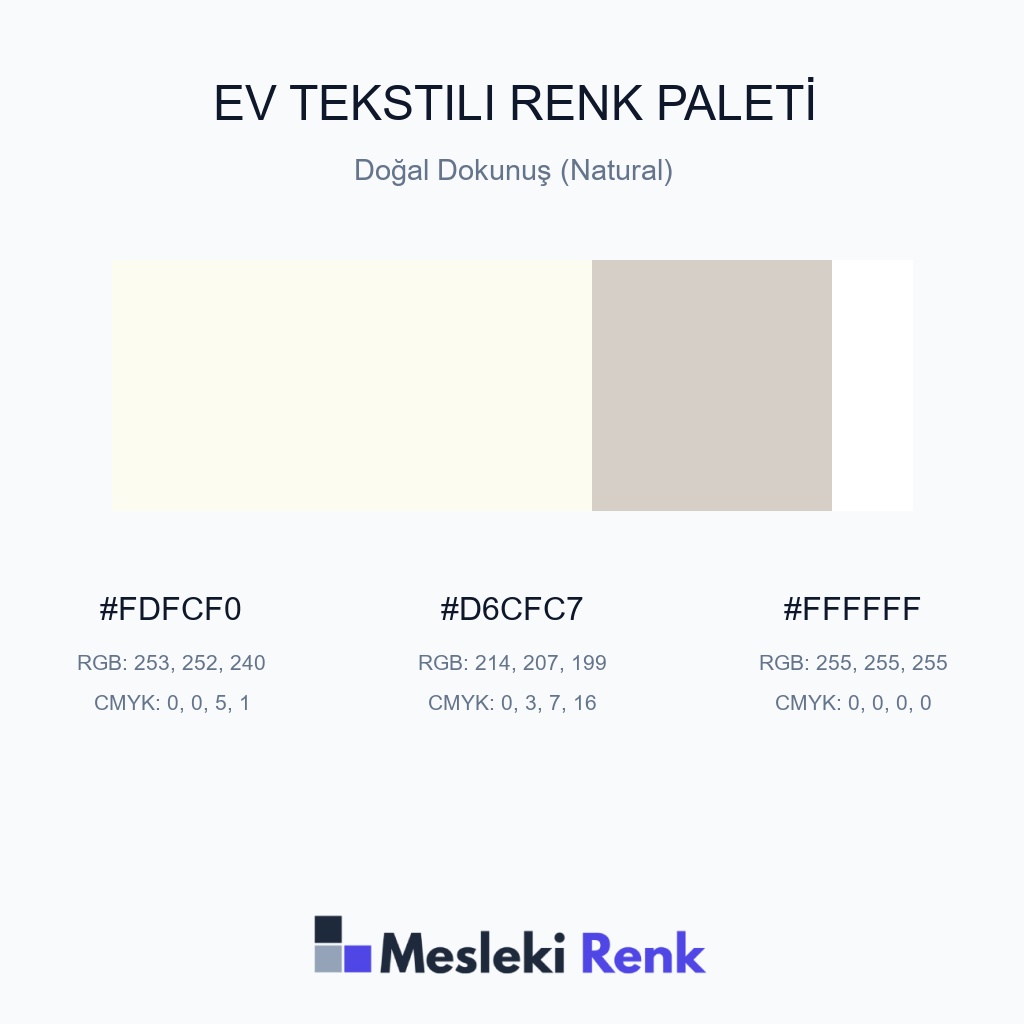 Ev Tekstili Doğal Dokunuş (Natural) Renk Paleti