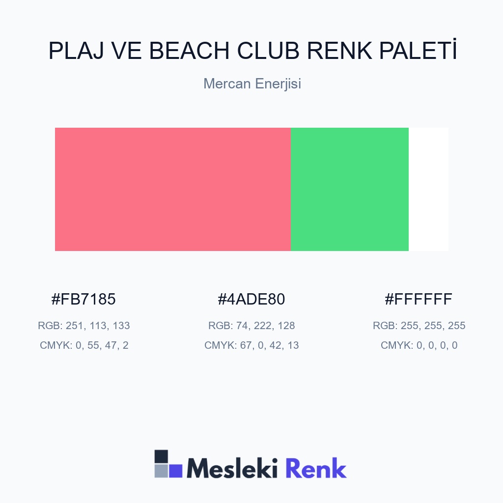 Plaj ve Beach Club Mercan Enerjisi Renk Paleti