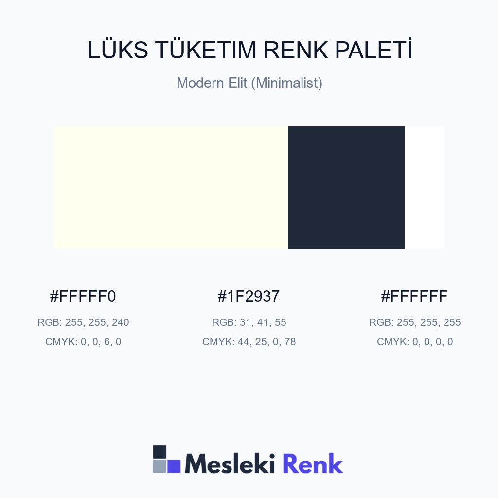 Lüks Tüketim Modern Elit (Minimalist) Renk Paleti