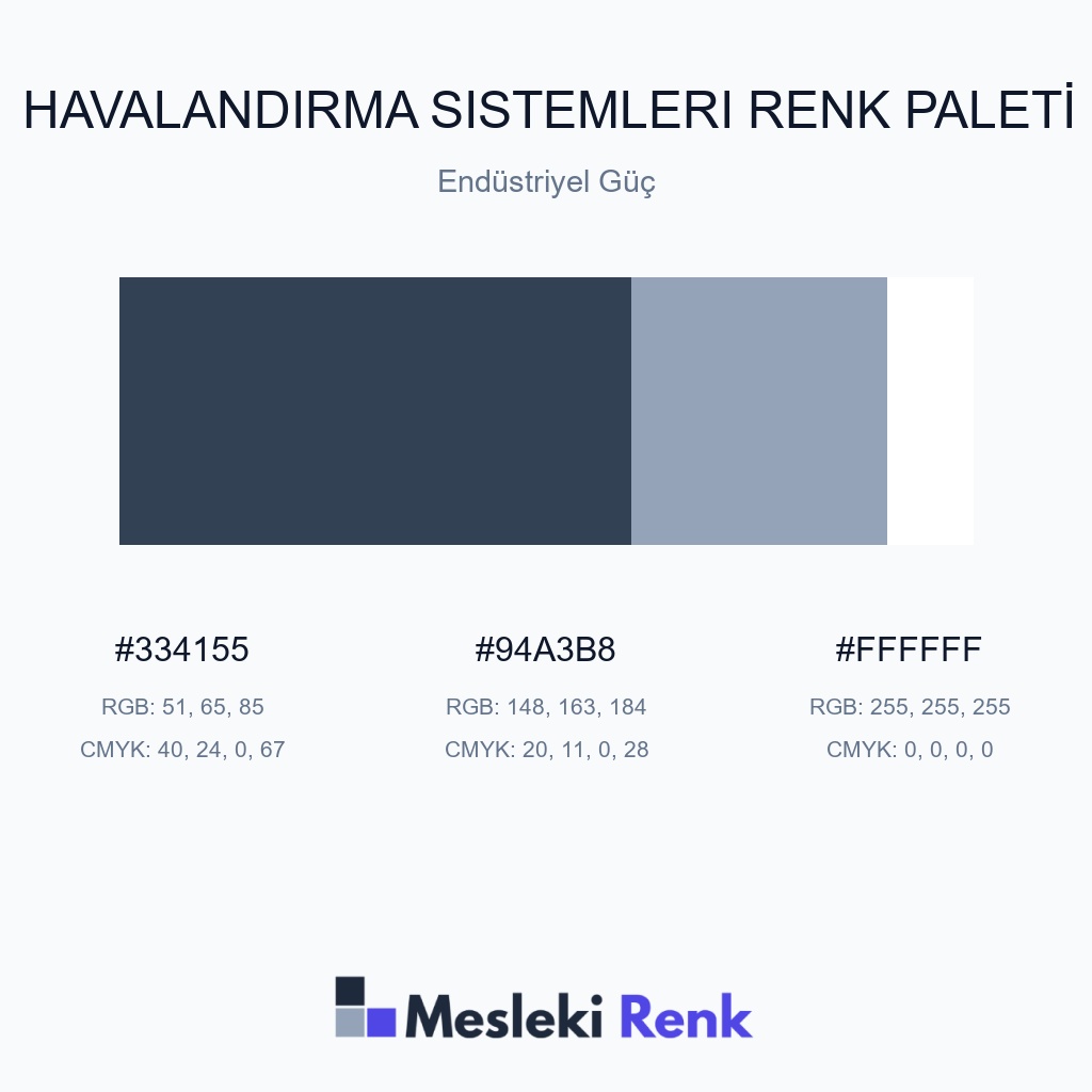 Havalandırma Sistemleri Endüstriyel Güç Renk Paleti